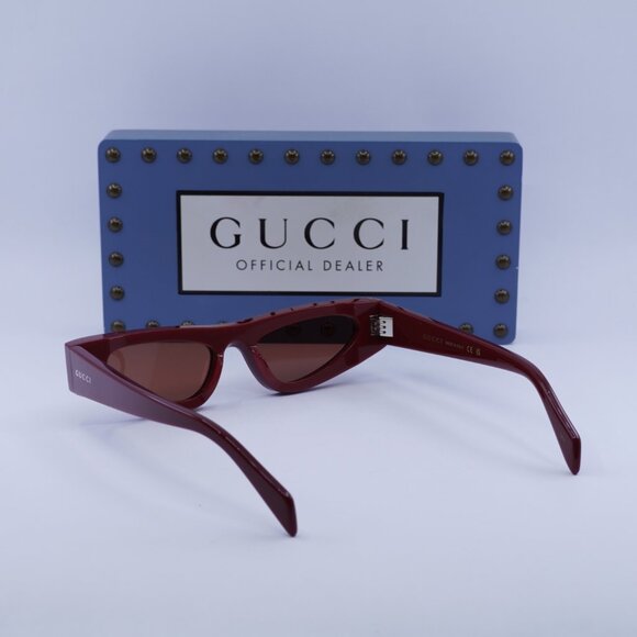 Gucci GG1779S 003 Cat Eye Sunglasses - Burgundy/Brown